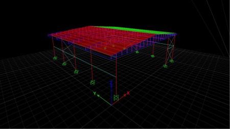 Modelamiento de estructura de cubierta en cercha y pórticos arriostrados concentricamente